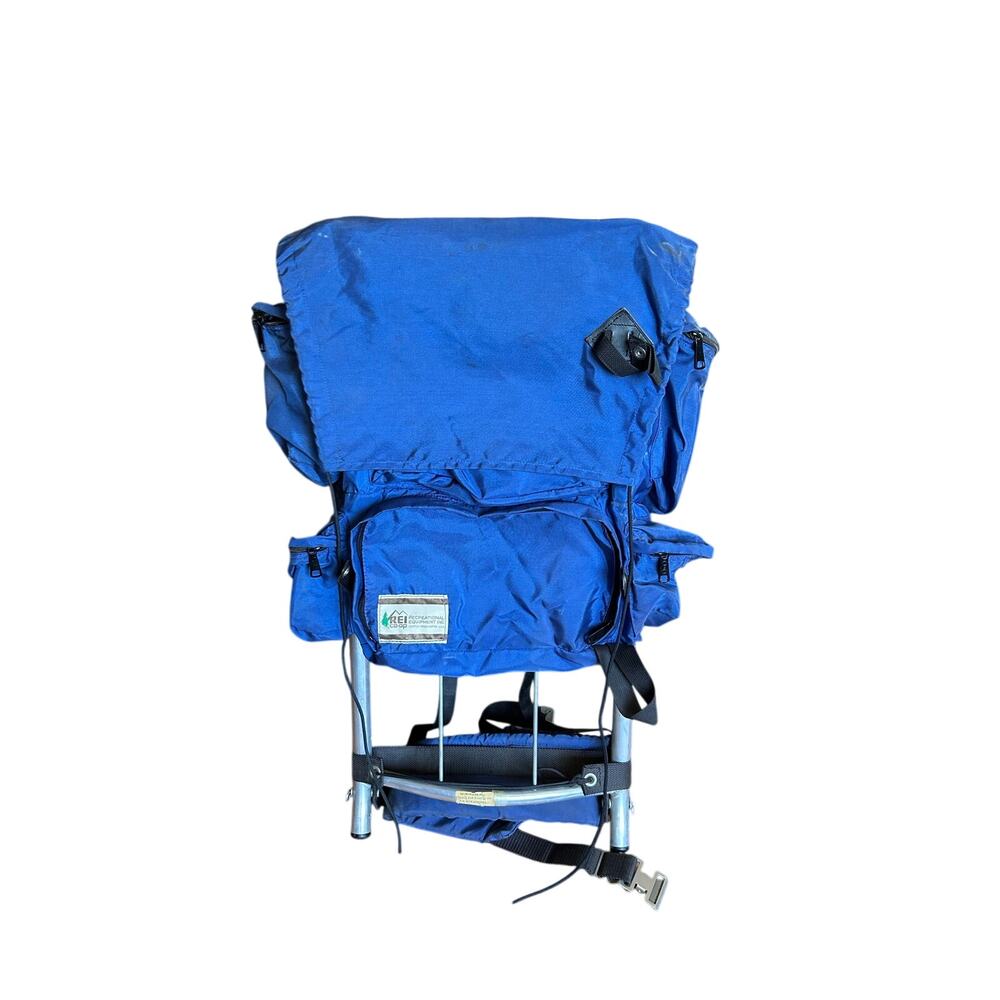 REI external frame backpack blue fabric pack and aluminum frame Kelly frame M